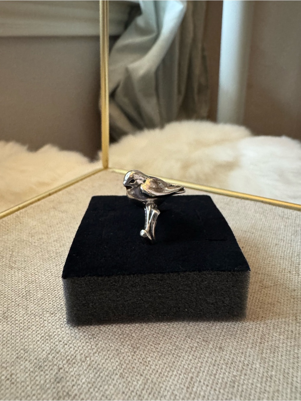 James Avery Rare Retired Silver Bird on a Branch Ring